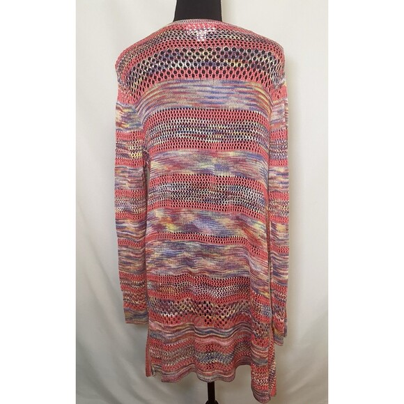 Studio JPR Open Front Cardigan Multi-Color Open Knit Boho Women's LARGE - Picture 3 of 11